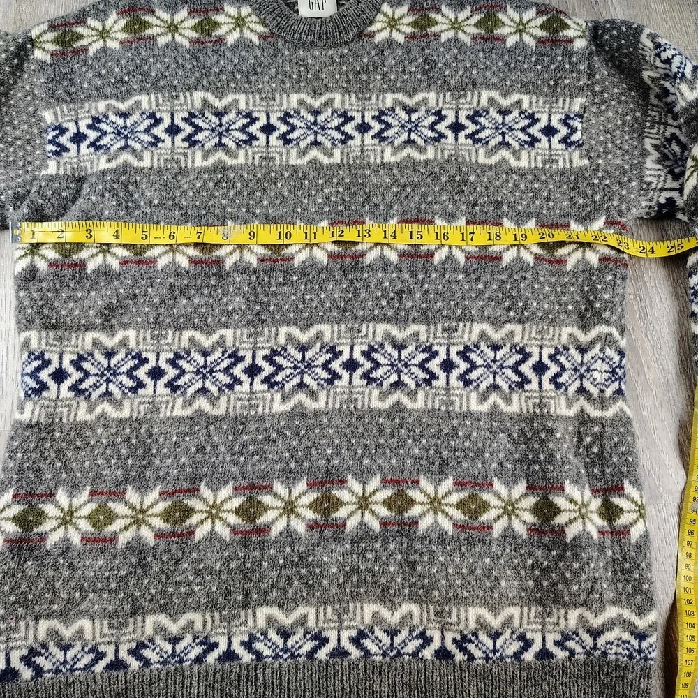 VTG Gap Men L Sweater‎ Fair Isle Nordic Chunky Knit Shetland Wool Grandpa Dad